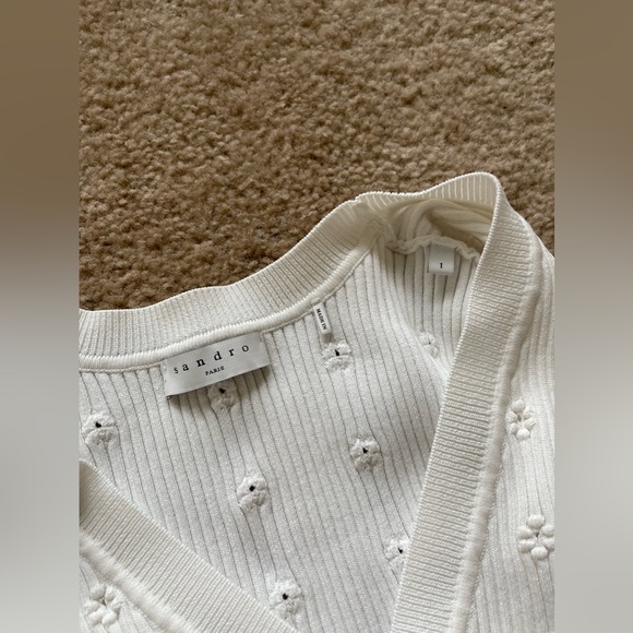 Sandro Nao Inlaid Flower Cardigan - Picture 4 of 5